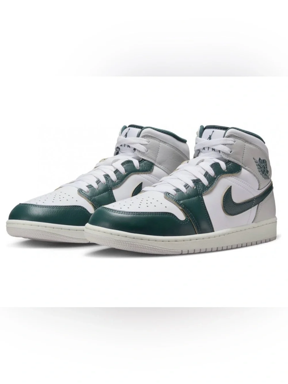 Nike Air Jordan 1 Mid SE Sneakers White/Green/Grey FQ7720 103 Men’s Sz 11.5 BNIB